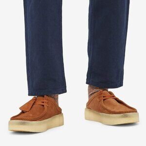 Clarks Wallabee Cup Mules in Tan Nubuck Neutral Mens